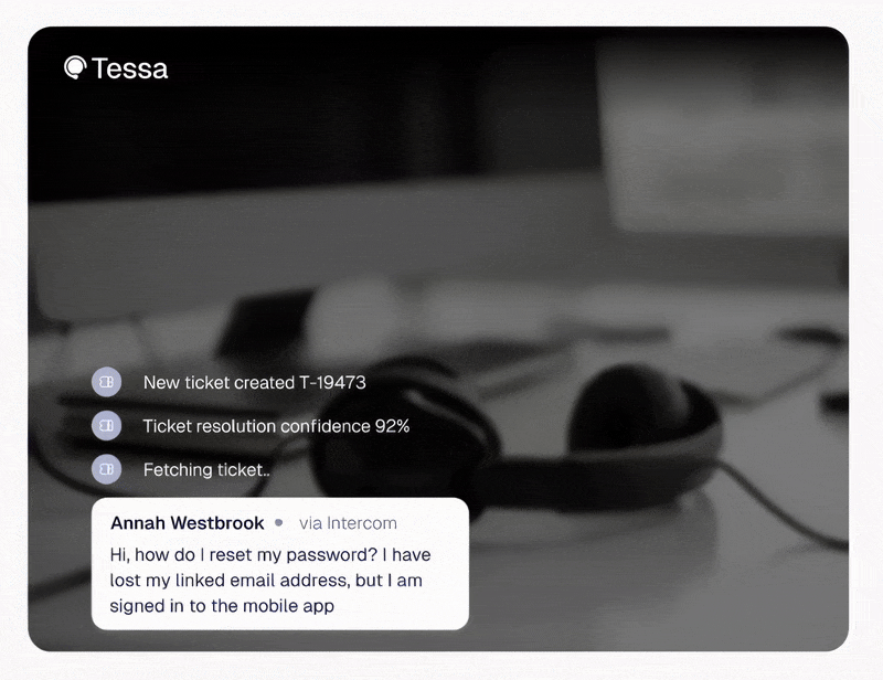 Tessa 24/7 customer support demo